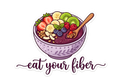 Cute Fiber Bowl Sticker