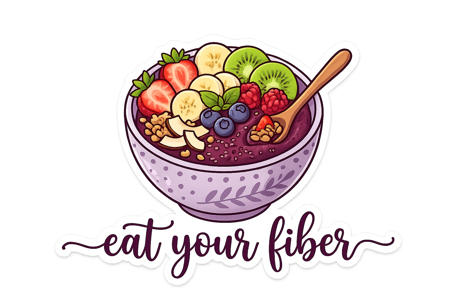 Cute Fiber Bowl Sticker