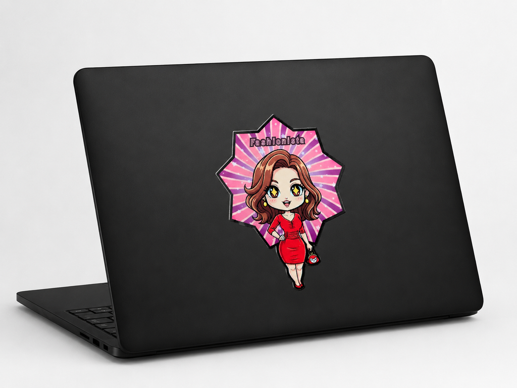 Fashionista Girl Sticker