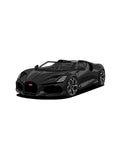Black bugatti sports car on a white background