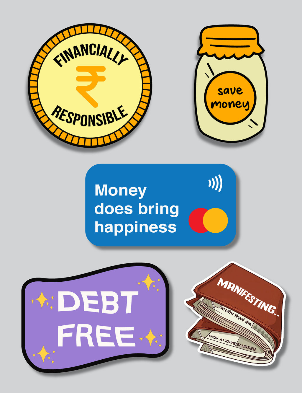 Budget Stickers Set - 5 Pcs